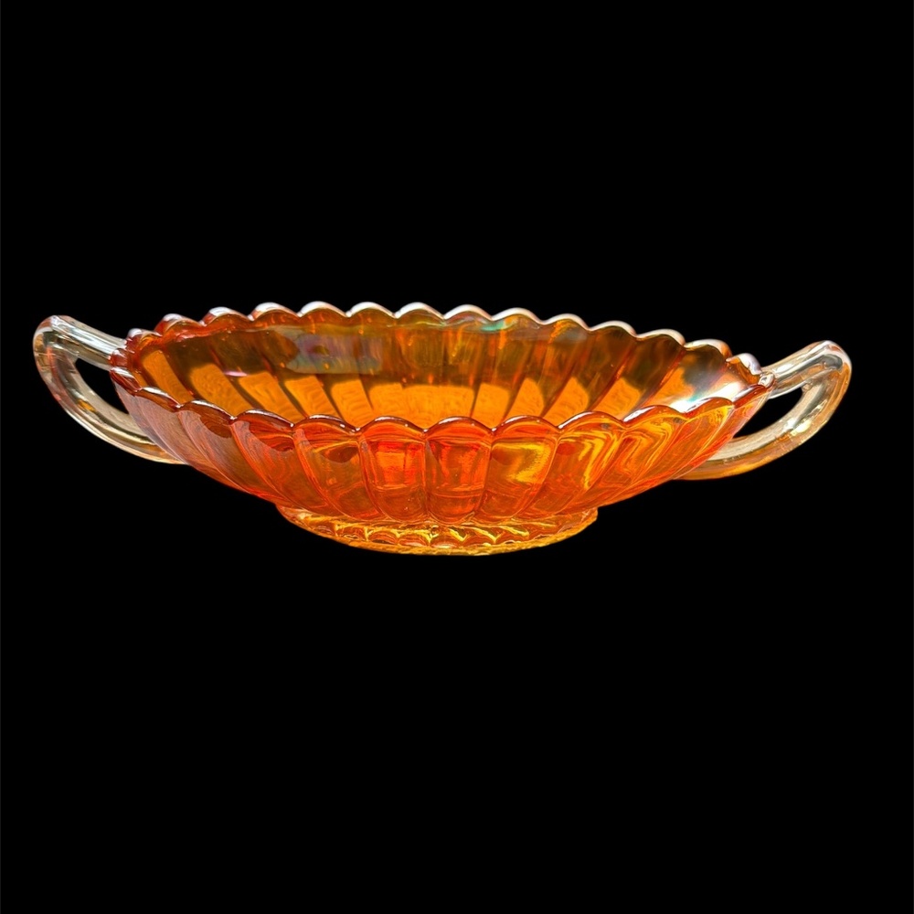 Vintage Iridescent Orange Marigold Carnival Glass